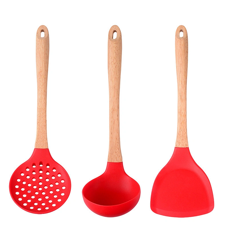 Kitchen Tool Set 2023 New Style 8 Pieces Kitchenware Red Cooking Tools Silicone Kitchen Utensils Set