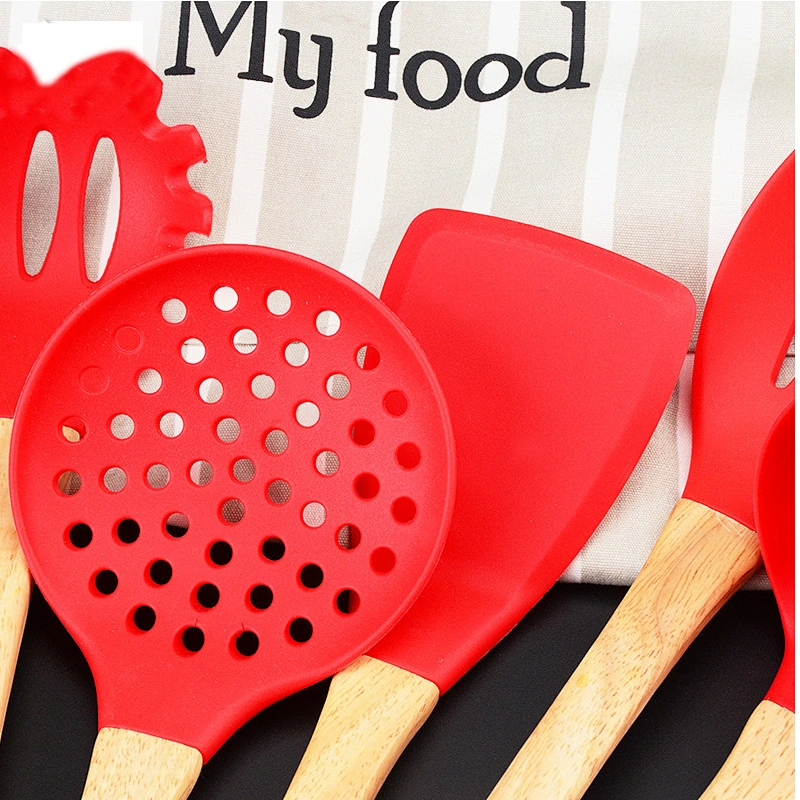 Kitchen Tool Set 2023 New Style 8 Pieces Kitchenware Red Cooking Tools Silicone Kitchen Utensils Set